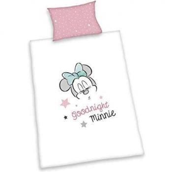Herding Parure de Lit Biologique Minnie Mouse, Certifié GOTS, Motif Réversible, Taie d'Oreiller 40 x 60 cm