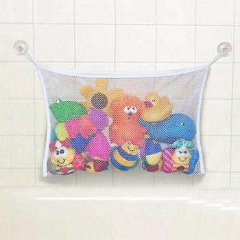 Filet de rangement pour salle de bain avec ventouses