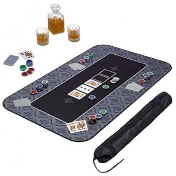 Tapis Poker Relaxdays – Matériaux Polyéthylène + Caoutchouc, 100 × 60 cm, Noir