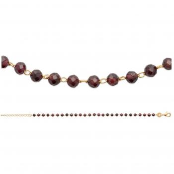Bracciale di Oro Placcato con Grana Rosso R4108