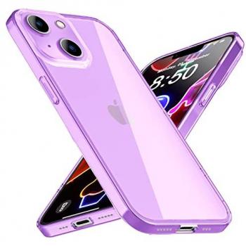 Nalia Cover Silicone Trasparente Viola per iPhone 14
