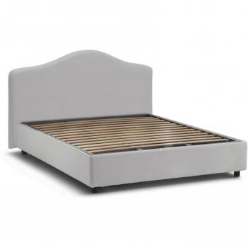 Lit double en tissu blanc Angiolina 160x190 cm