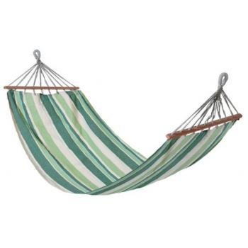 Hamaca 200x100 cm Rayas Verdes para Jardín y Camping 69605a