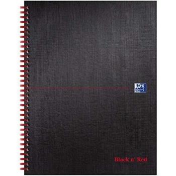 Oxford Dual-Tone A4 Wirebound Notebook (Black & Red) – Matte Black