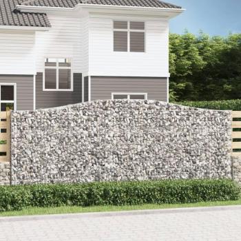 Vidaxl Gabionen 2 Stk. 400x30x160/180cm Verzinktes Eisen Hochbogen