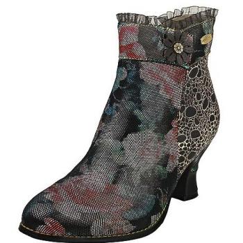 Bottes à Lacets Noir Multicolore Cuir Laura Vita