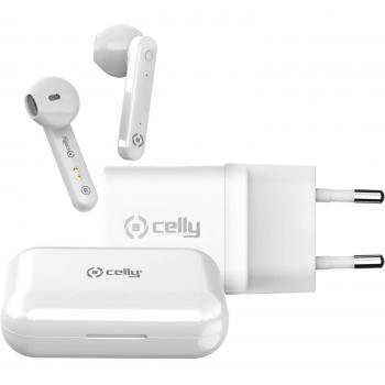 CELLY KIT DA VIAGGIO CARICATORE 20W + AURICOLARI BUZ1