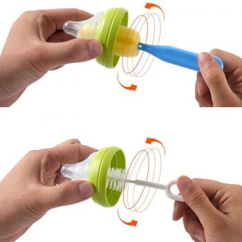 Éponge et brosse rotative pour biberons