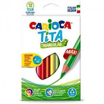 Carioca Tita, Lápices Triangulares de Colores 12 Piezas