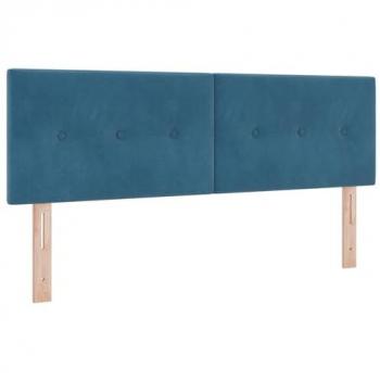 Knopfheftetes Wandkopfteil in Dunkelblau 144 cm – vidaXL