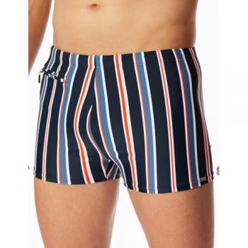 Recycelte Badehose mit Streifen in Nachtblau