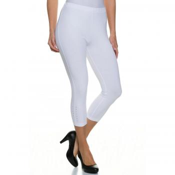 Gina Laura Leggings mit Capri-Design – Weiß, 3/4 Länge, Stretch-Fit, Größe XL