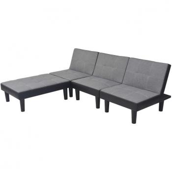 Divano letto a doppia funzione grigio nero