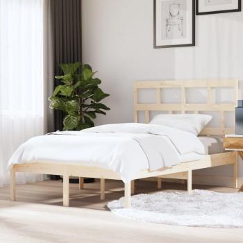 Cadre de Lit Double 140x200 cm en Bois de Pin