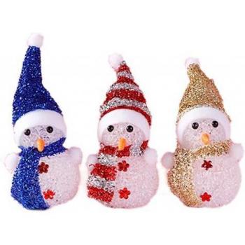 Freundlicher Schneemann mit Licht