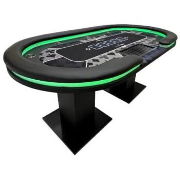 Table de Poker Lumineuse avec Ensemble de Poker pour 9