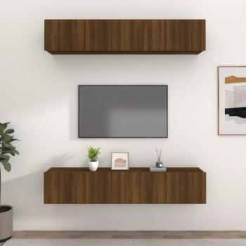 VidaXL Wall-mounted TV Cabinets 4 pcs Brown Oak 80x30x30 cm Engineered Wood