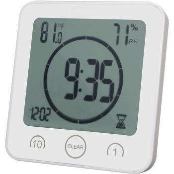 Digital Wall Clock with Suction for Shower, Alarm, and Timer