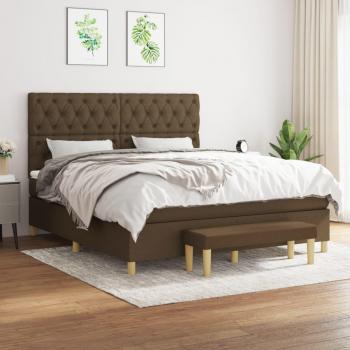 Komfortables Boxspringbett Dunkelbraun 160x200 cm mit Matratze