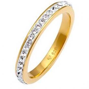 Elli Bandring Kristall 925 Silber Ringe Damen