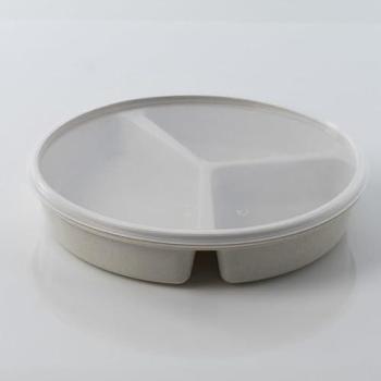 Assiette à compartiments avec couvercle clair