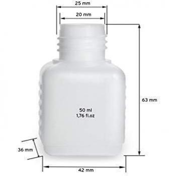 10 x 50 ml Leerflaschen aus HDPE mit Schraubverschlüssen