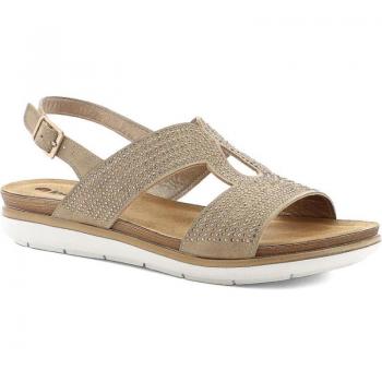 INBLU Sandalias de tacón plano para mujer PG34 en color beig