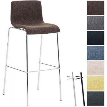 Tabouret de Bar en Tissu Marron avec Accoudoirs