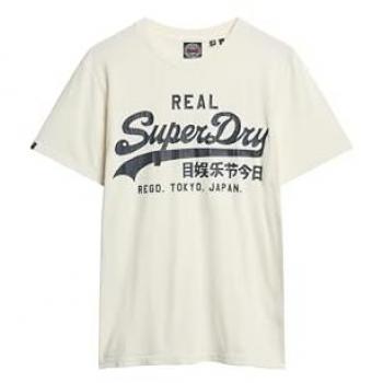 Superdry M1012025A Herren T-Shirt Classic, Weiß, L, Lässig, Kurzarm, Baumwolle