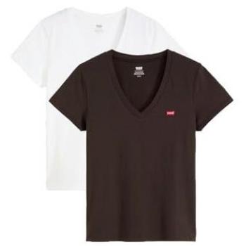 Levi's Maglietta a Maniche Corte V-Neck 2 Pack Multicolore