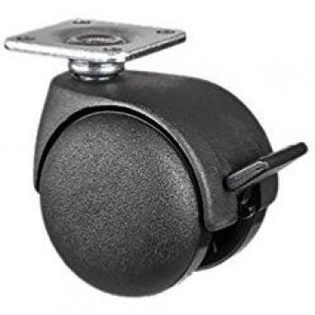 Roulette à platine 38 x 38 mm D. 50 mm avec frein