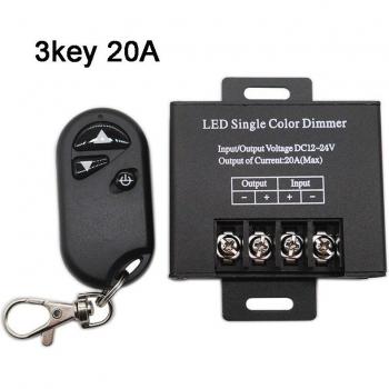 3-Key Dimmer for Single Color LED Strips 12V 24V