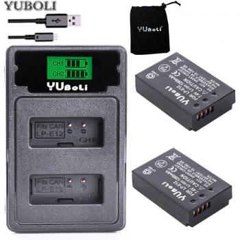Lot d’Autocarrés Canon E12 1280 mAh + Chargeur Dual USB – 4 pièces