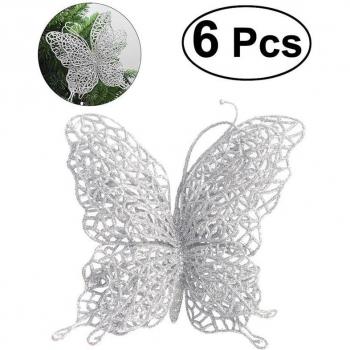 6Pcs Christmas Butterfly Party Decorations 3/8cm