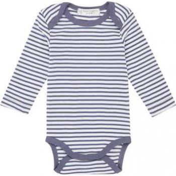 Body maniche lunghe blu-grigio a righe di Sense Organics