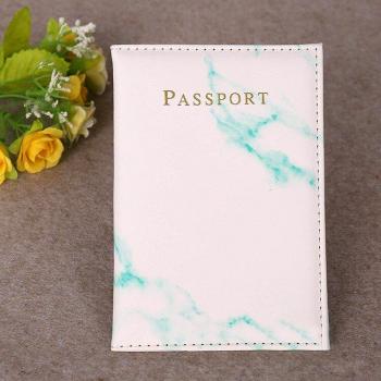Cubierta de Pasaporte de Viaje en Estilo Mármol Colorido, Funda de Cuero PU Resistente al Agua