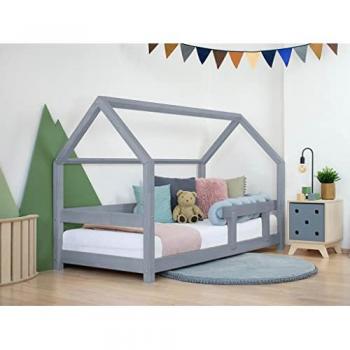 Lit Bébé Cabane Benlemi Tery 120 x 190 cm – Bois Gris