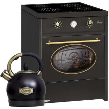 GURARI Induktions-Standherd GCH E 612 BL r+WK 2000 Em – 60 cm, Retro‑Design, Wasserkocher integriert
