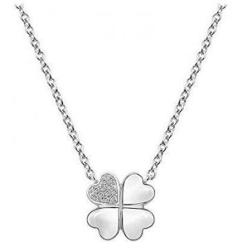 Bijou Trèfle en Argent avec Pendentif en Zirconium