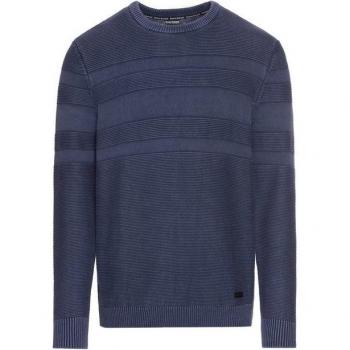 Bruno Banani Herren Jacquardpullover, Größe 4XL, blau stone