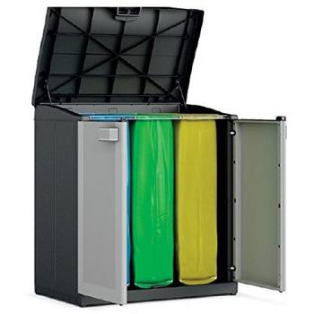 Cassetto portavivande nero con accenti grigi