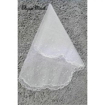 Voile de Mariage Blanc Ivoire à Une Couche