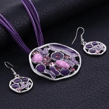 Women's Delicate Rope Necklace and Earrings Jewelry Set