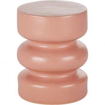Tabouret décoratif en grès rose usé