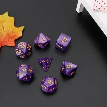 Pack de 7 dés polyédriques dorés pour Dragon Pathfinder D20 D12 2xD10 D8 D6 D4 N30 20