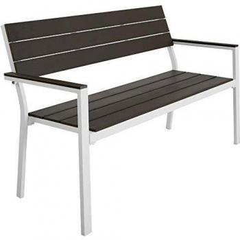 Banc de jardin ligne Tectake, aluminium gris clair / blanc