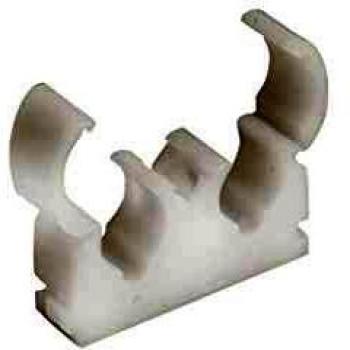 Talon TD15 Double Hinged Pipe Clip, White, 15 mm, Set of 50 Pieces