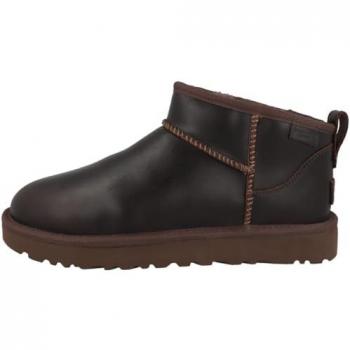 UGG Damen Classic Ultra Mini LTHR Regen Boots in Eisenholz, Größe 37