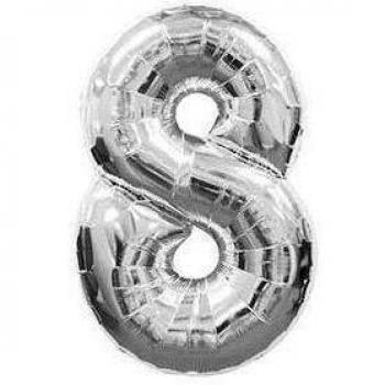 Palloncino a forma di numero Mylar argento n. 1