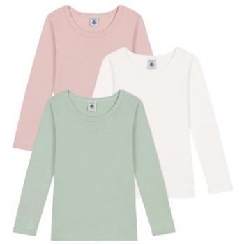 Petit Bateau Lot de 3 tee-shirts à manches longues unis en coton enfant Variante 1 3A